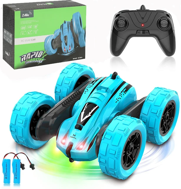 Roclub 4WD RC Car 2.4G Radio Remote Control Car 1:24 Double Side RC Stunt Cars 360° Reversal Vehicle Model Toys For Children Boy 1