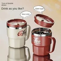 1pc 400ml 304 Stainless Steel Coffee Mug with Lid Milk Cup Double-Walled BPA-Free Spill-Proof for Hot Cold Drinks Drinkware Gift 2