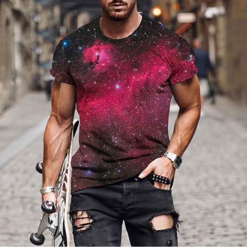 3D Print Streetwear T Shirt Short Sleeve O Neck Oversized Tee