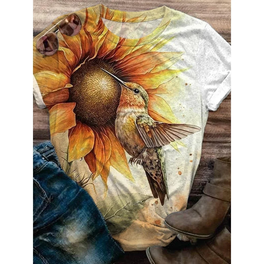 

Women's T-Shirts Cartoon Characters 3d Print Rose T-Shirt Harajuku Casual Short Sleeve Top Tee O Neck Oversized Female Clothing