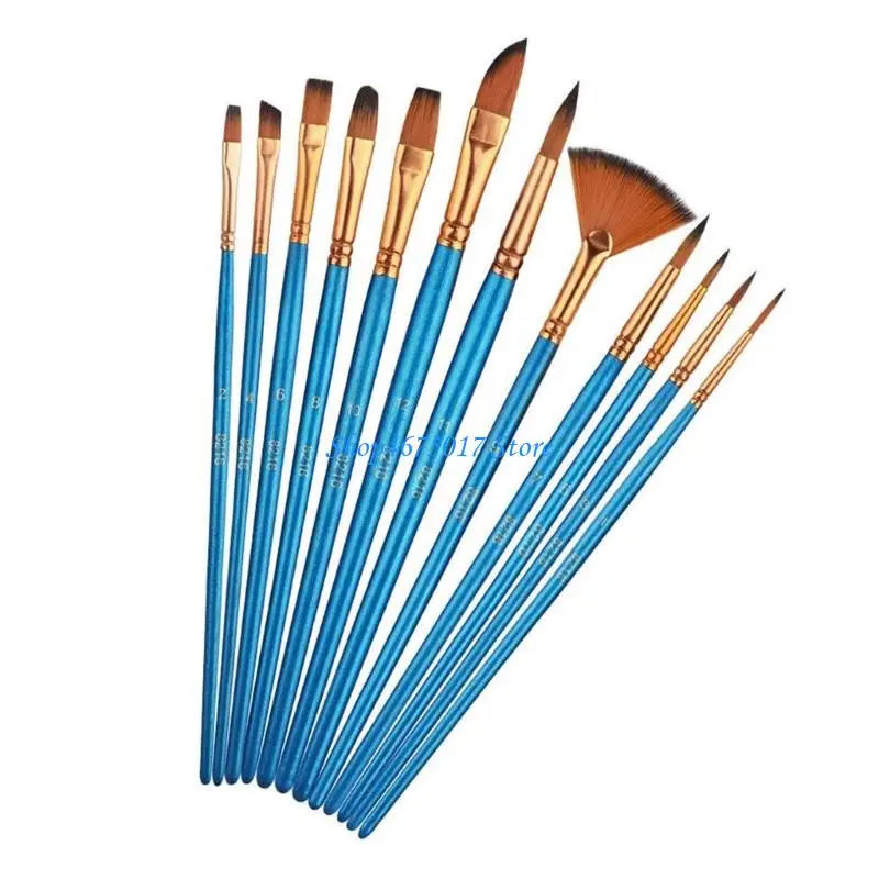 H4GA 12pcs 다기능 아티스트 페인트 브러시 아티스트 페인트 브러시 유화 브러쉬 전문 브러쉬 세트 오일 아크릴