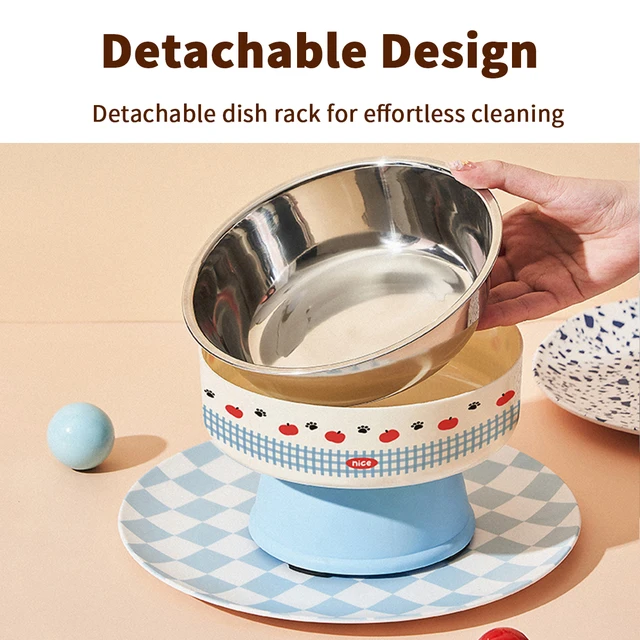 New Cat Bowls Pet Stainless Steel Bowls Cat High Foot Neck Protection Bowls Dog Large Capacity Feeding Device Dog Bowls Pet Bowl 5