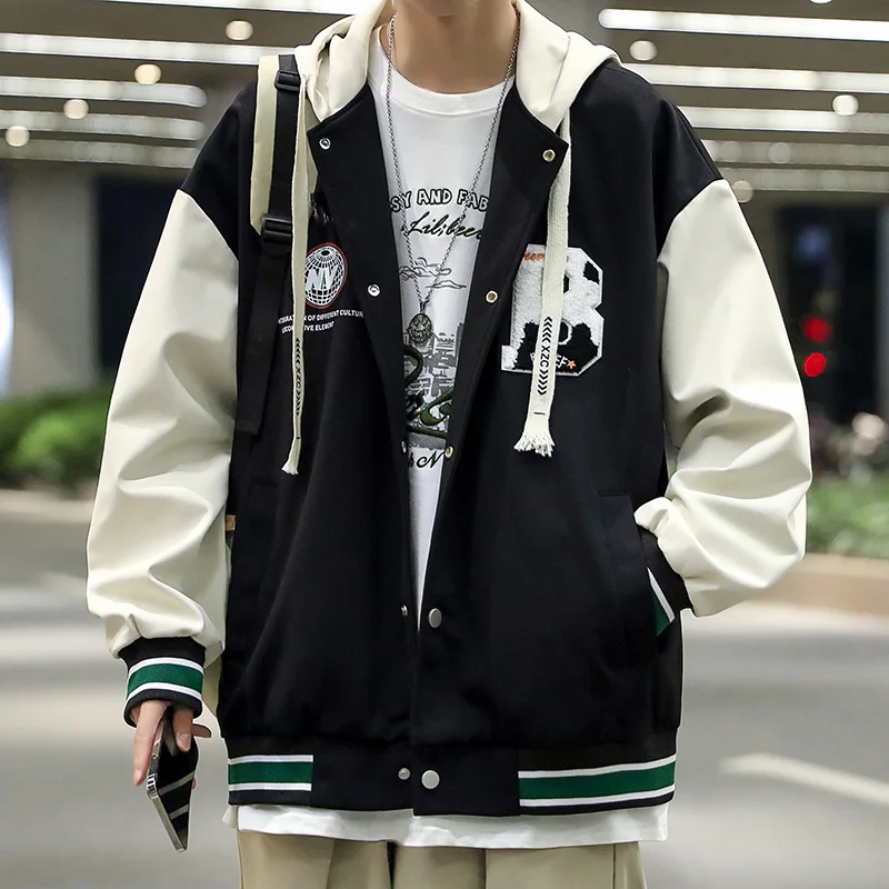 Youth Men Hoodie Windbreaker baseball Jacket Fashion Solid Color Clothing  Street Wear Hooded Jackets Mens Sports Style Coats - AliExpress