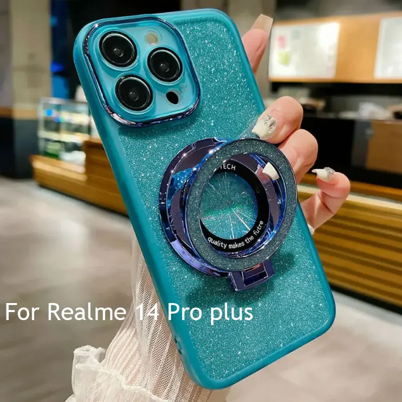 Glitter Ring Holder TPU Case with Lens Protector - Soft Silicone Cover