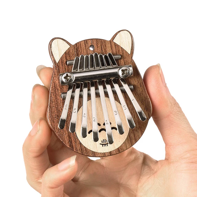 [Mini]Kalimba 8 Keys Cat Cute Portable Thumb Piano Exquisite Finger Piano  Musical Instrument Sapele Wood Marimba Good Accessory Pendant Gift for Kids