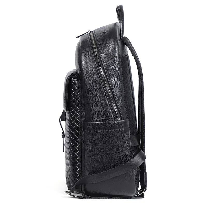 YIFANGZHE Leather Backpack for Men , Genuine Cowhide Leather Daypack Good Capacitiy with Compter Compartment upto 15.6 Inch
