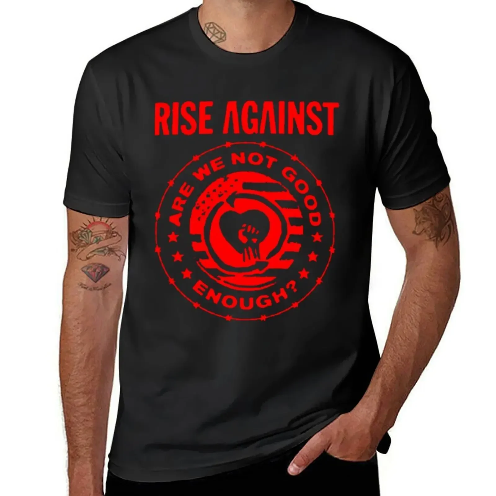 

Rise Against Logo Band Music Punk Rock T-shirt summer clothes heavyweights boys whites men t shirts