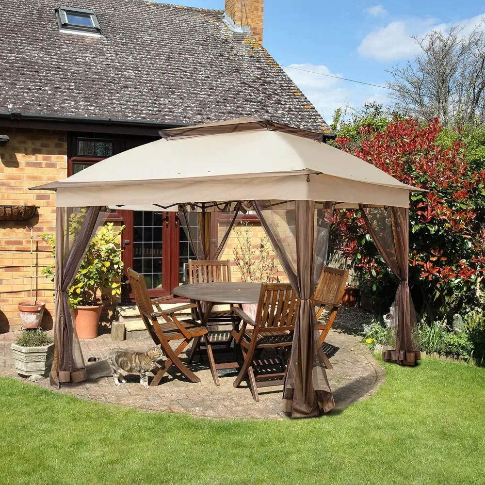 

Gazebo Tent with 121 Sq. Ft. Shade, 11x11 Pop-up, with Mosquito Account Outside Canopy Shelter