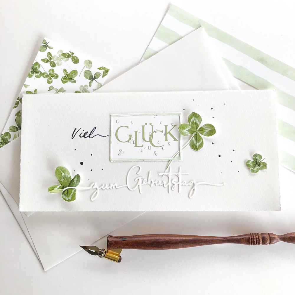 영어 독일어 문자 단어 생일 축하 WILLKOMMEN 금속 절단 다이 꽃이있는 주전자 눈송이 선물 상자 다이 2023 신규