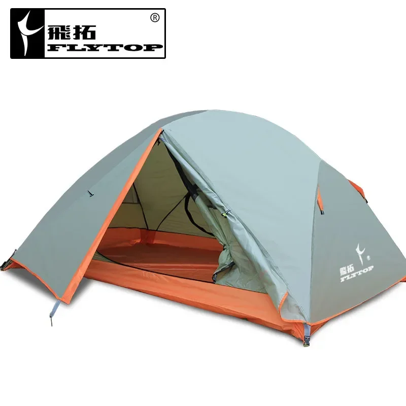 Flytop Double-layer Aluminum Pole Single Person High Quality Outdoor Windproof Rainproof Waterproof Camping.Tent Portable Carry
