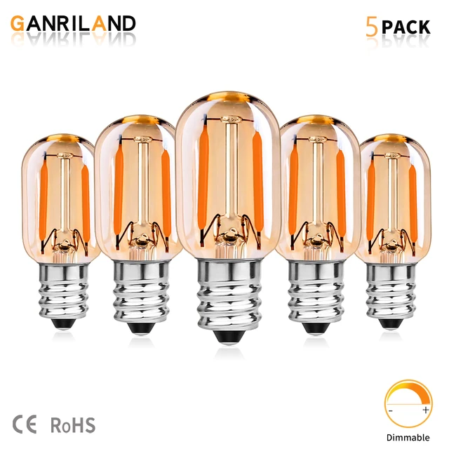 Ganliland – ampoule LED Vintage à Filament pour veilleuse, Mini lampe à sel  décorative, lumière à intensité variable, Base E12 E14 T22G 1W, verre  ambre, 2200K - AliExpress