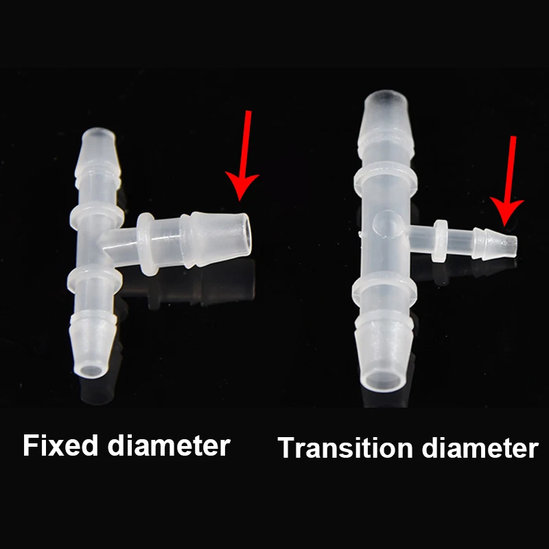 T-type Tee Hose Connector PP Plastic Non-toxic Odorless Food-grade Diameter 1.6mm~25mm Y-type L-type Straight Connector 2~5Pcs