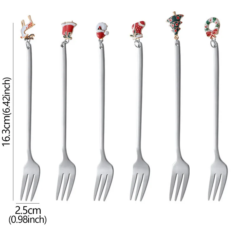 Feelhap Lot De 6 Cuillères De Noël,Cuillères à Café De Noël En Aacier Inoxydable Avec