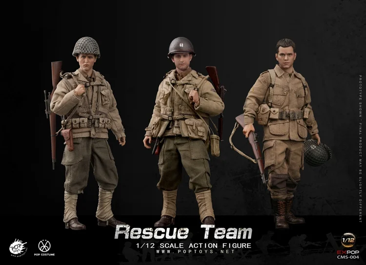 

POPTOYS CMS001 CMS002 CMS003 CMS004 1/12 Male Soldier US Rescue Team Sniper Captain Parachutist 6'' Action Figure Toy In Stock