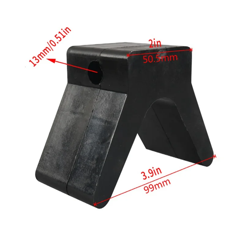 V-Style Boat Trailer Bow Stop Block Trailer Rubber Bow Stop Non Marking Mounting Hole 2 Inch Width 4 Inch V-Span