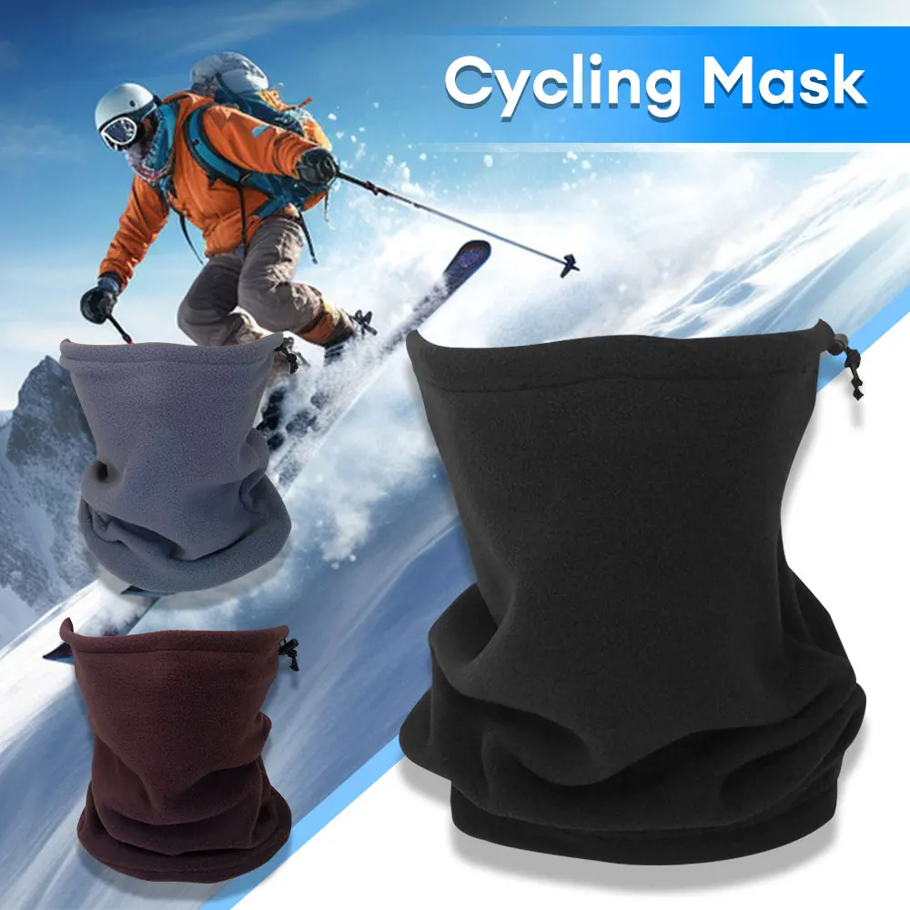 Winter Warm Cycling Hood Bib Polar Fleece Neck Tube Warm Earmuffs Fishing Skating Running Sports Scarf Camping Hiking