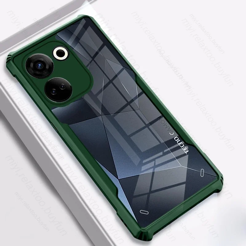 Transparent Acrylic Heavy Duty Shockproof Phone Case with TPU Soft Frame Protective Cover