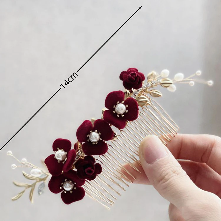 Forcine Per Capelli A Forma Di Rosa - Set Da 10, Bordeaux E Nero, Per Acconciature Eleganti - Foto 10