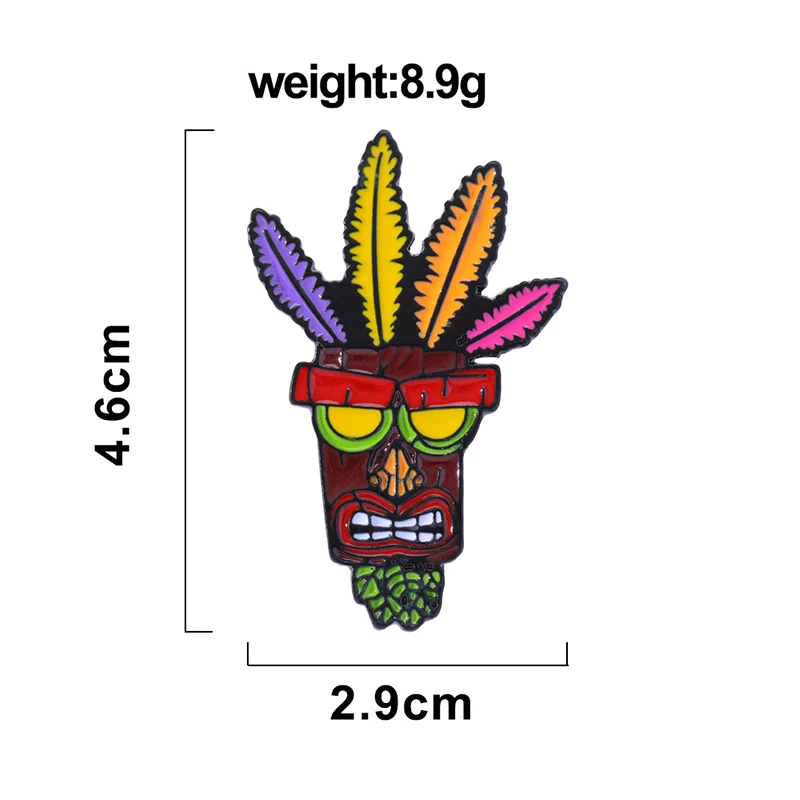 Enamel Pins Metal Brooch Metal Pins Lapel Pins Cartoon Pins Fashion Brooches Medal Badge Anime Crash Bandicoot Mask Badge Game Character Brooch Bag Clothing Pin Accessories Gifts for Friends