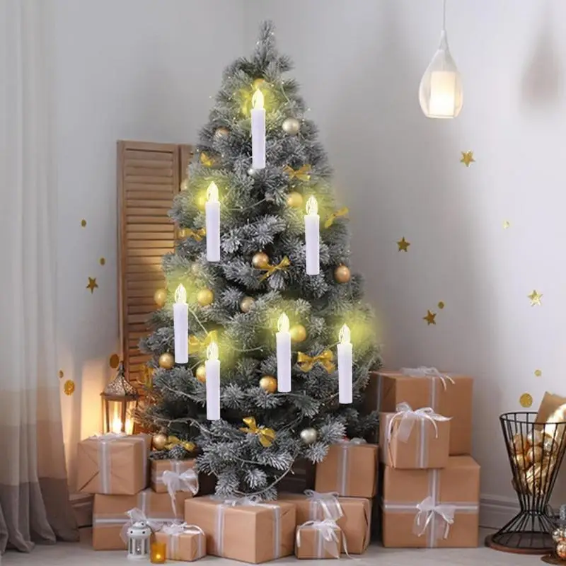 

Flameless Flickering Candles Energy Saving LED Candle Lights with Remote Battery Powered Tealight with Clips Party Favors