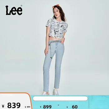 리 같은 스타일 쇼핑몰 23 봄과 여름 새로운 401 표준 아이스 블루 여성 청바지 트렌디 한 LWB100401101-616