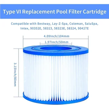 1PC Pool Filter Pump Cartridge for Bestway VI Compatible with Lay-Z-Spa Miami Outdoor Garden Pool Water Sports Pool Accessories 2
