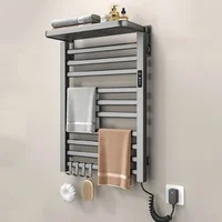 ราวแขวนผ้าอลูมิเนียมอัลลอยด์ ราวแขวนผ้าไฟฟ้าอัจฉริยะ พับได้ ปรับอุณหภูมิได้ ชั้นวางของ อุปกรณ์ห้องน้ำ 2