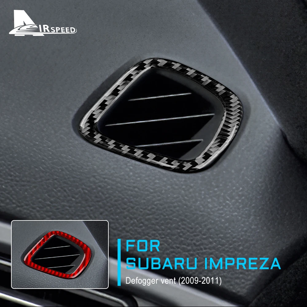 AIRSPEED Sticker For Subaru Impreza 2009 2010 2011 Car Interior Auto Side Air Outlet Defogger Vent Real Carbon Fiber Trim Frame