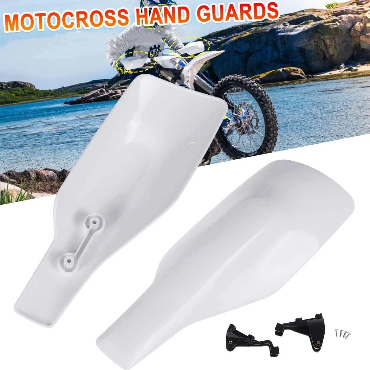 

Motocross Handguard Motorcycle Hand Guard Protector White for Husqvarna TX FC FE TE TC FX 125/250/300/350/450/501/501S