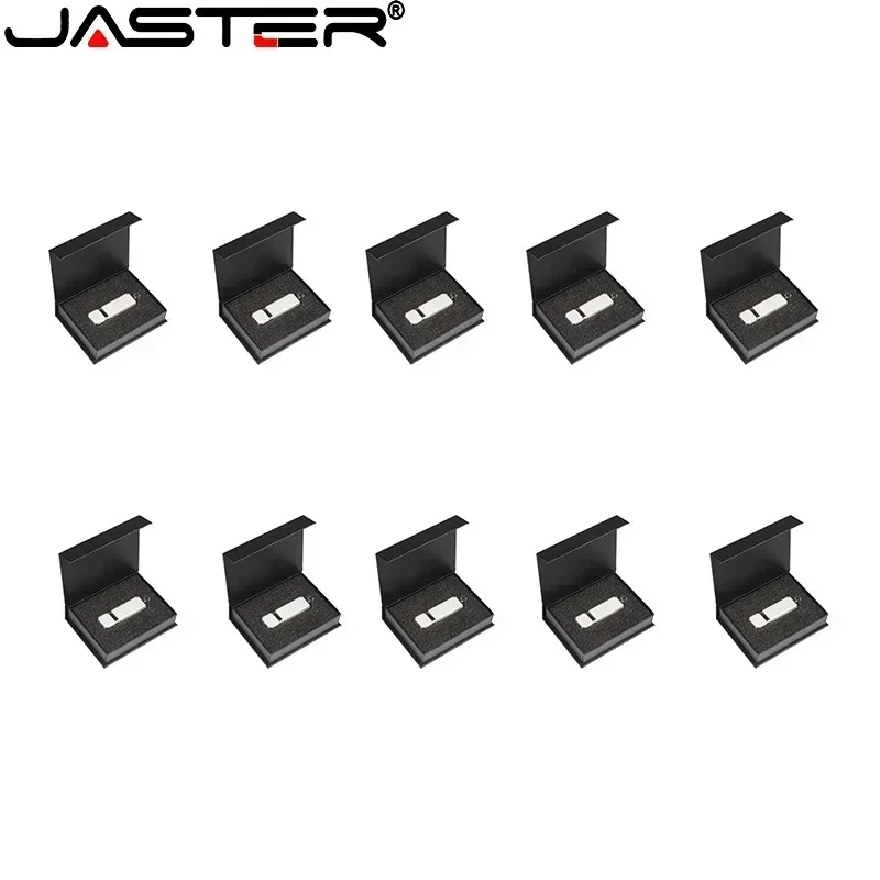 Jaster-high Velocidade Usb 2.0 Pen Drive de Couro Branco com Logotipo Personalizado Gratuito Memory Stick com Caixa Presente Comercial 128gb 10 Unidades por Lote - Imagem 6