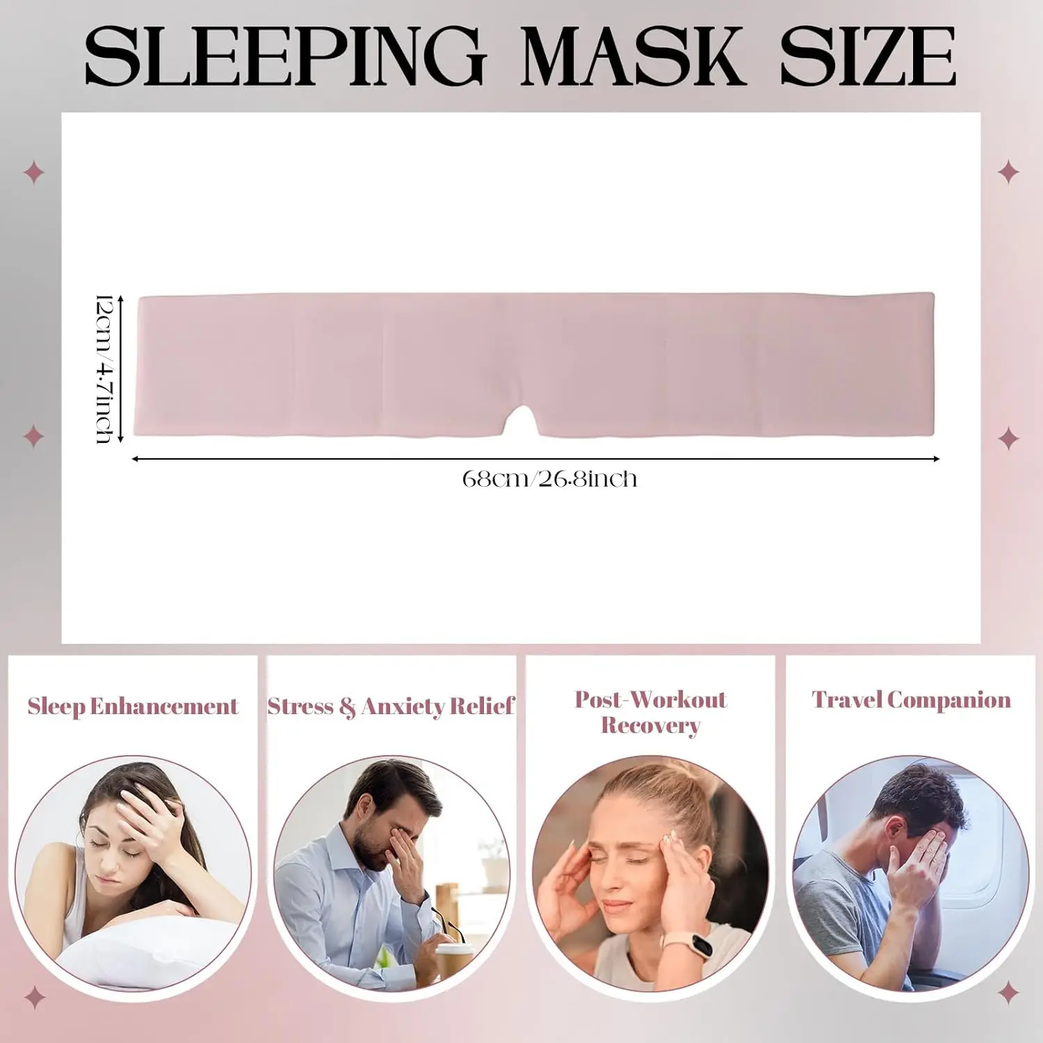 Weighted Eye Mask for Sleeping Soft Blackout Gravity Sleep Mask Gentle Pressure Eyes Cover with Adjustable Elastic Travel Gifts