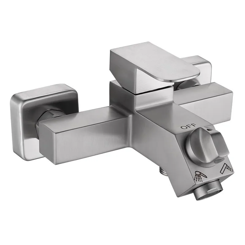 מקלחת חדר אמבטיה מותקנת על הקיר 304 SUS סט מקלחת מבריקה גמורה סגנון חדש