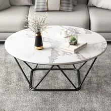 

Apartment Marble Coffee Table Simple Bedroom Home Iron Art Large Coffee Table Nordic Luxury Mesa Extensible Round Table White