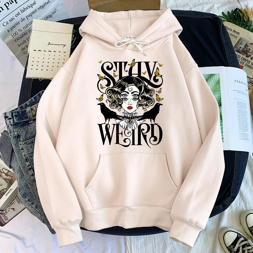 

Crow Magic Girl Stay Weird Male Hoodie Harajuku Comics Sweatshirt Street Fashion Tracksuits For Men Comfortable Warm Pullovers
