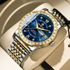 BINBOND Fashionable Men watch trendy business diamond inlaid dual calendar, waterproof luminous quartz watch watches for man