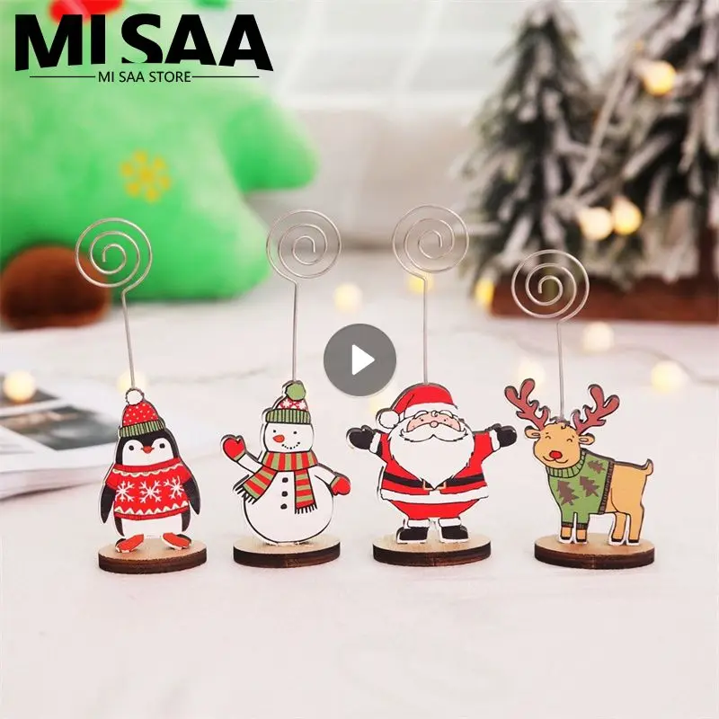 

Прочный держатель для визиток, многофункциональный полноцветный держатель для рождественских сообщений с держателем для фото, милые украшения с защитой от падения