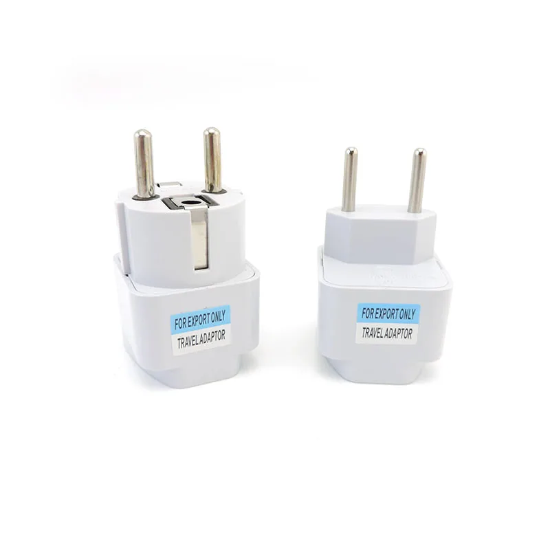 1x Universal US/UK/AU/DE EU Plug Adapter USA To Euro Europe Travel Wall AC Power Charger Adapter Converter 2 Round Pin Socket A7