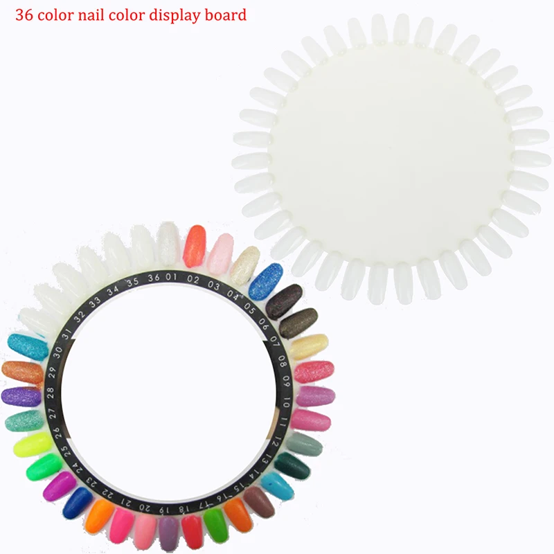 36-Color Round Nail Polish Gel Display Palette