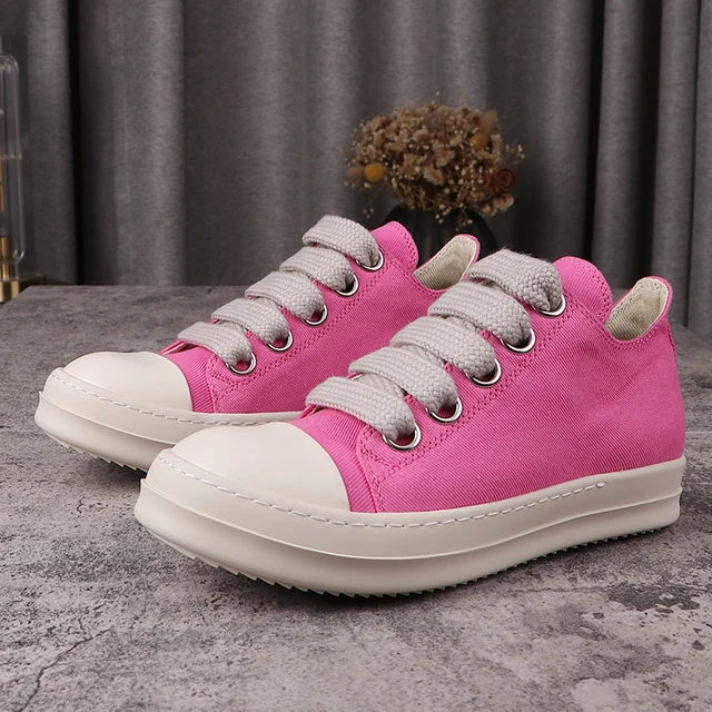 Pink Rick Canvas Jumbo Sneakers Rick Women Shoes Ro Trainer Classic Owens  Sneakers Men's Casual Shoes Canvas Men Shoe - AliExpress