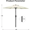 7.5ft Patio Umbrella, Outdoor Table Market Yard Umbrella with Push Button Tilt/Crank, 6 Sturdy Ribs, Patio Umbrellas 5