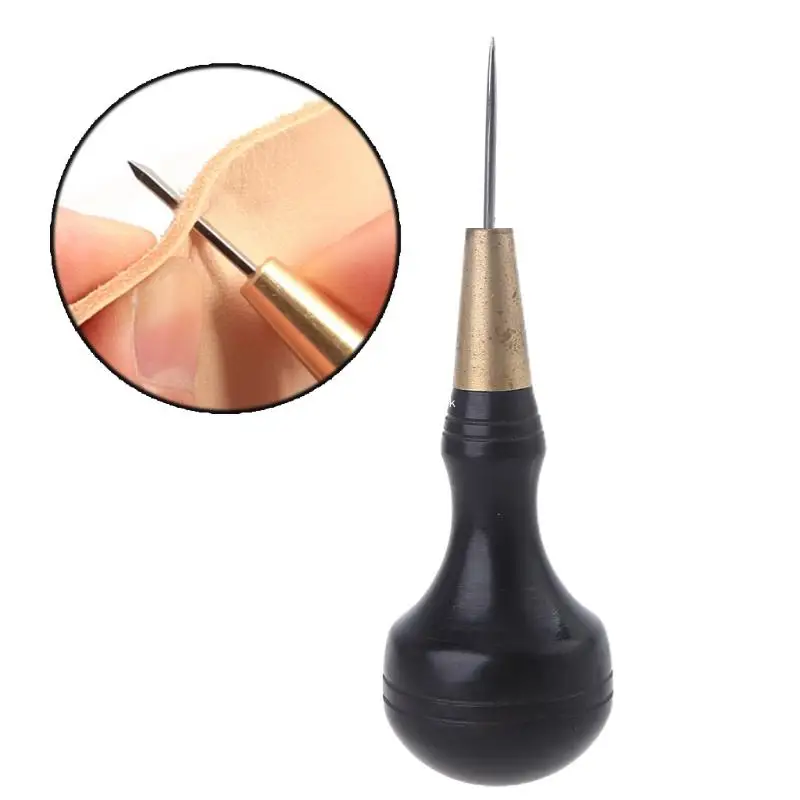 

Diamond Wooden Handle Scratch Awl Tool Pin Punching for Leather