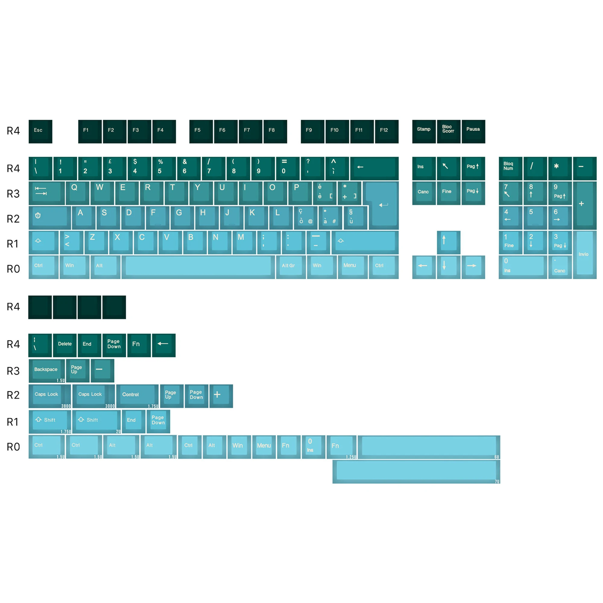 Taihao Pinho Verde Gradientes Italiano it Abs Doubleshot Keycaps para Faça Você Mesmo Teclado Mecânico Cúbico para Bm60 Bm68 Bm80 Bm65 Bm68 - Imagem 5