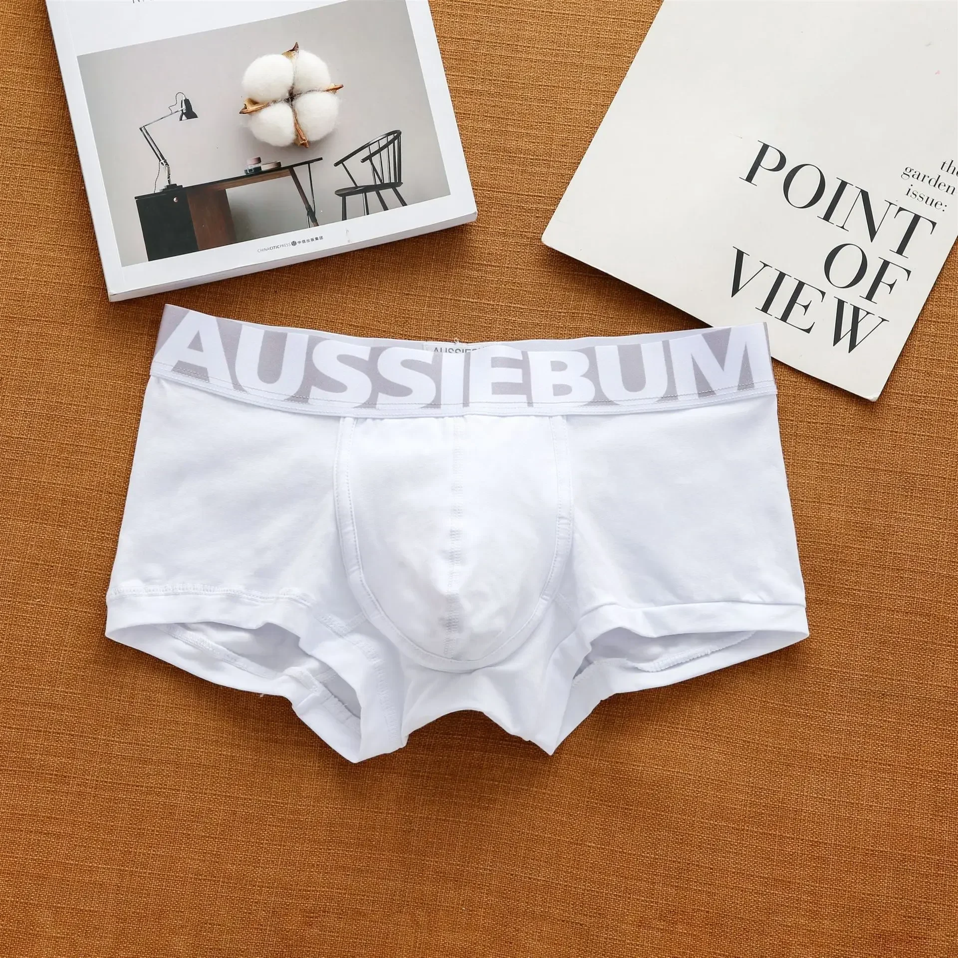 Men's cotton underwear low waist letter tide comfortable sweat-absorbent boxer shorts 6