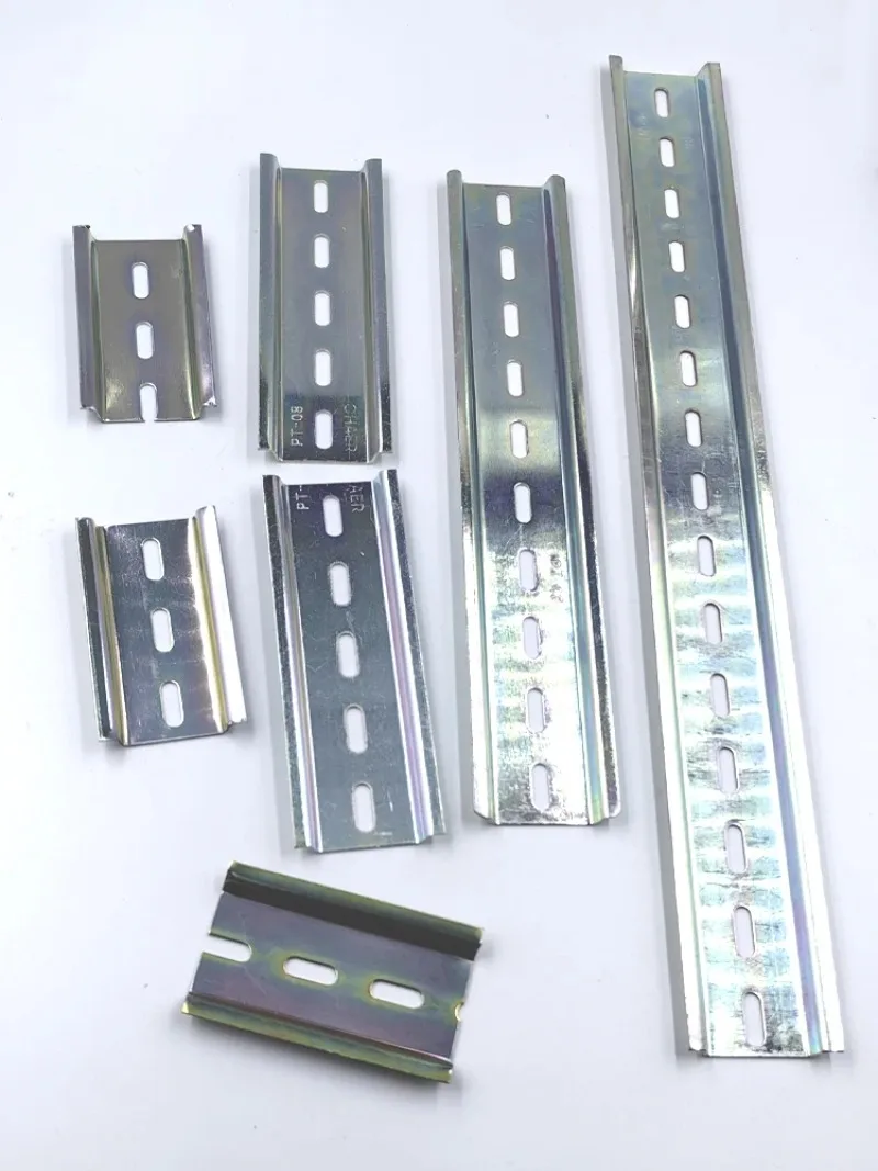 Din Rail Terminal Block Din Rail 10/20/30/40/60cm C45 Iron Cut Din Rail Electrical Guide Rail 35mm Terminal Block For Circuit Breaker Electric Iron Clamp