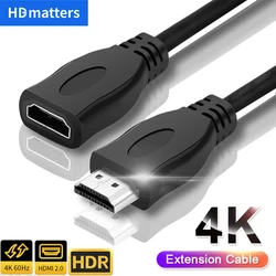 Premium 4K 60Hz HDR HDMI Extension Cable - Male to Female Adapter - 1.2m nickel plated (Black)