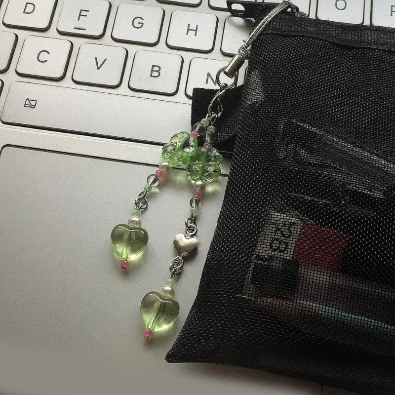 Ciondolo Per Telefono A Forma Di Quadrifoglio – Portachiavi E Accessorio Borsa Fatto A Mano In Acrilico E Lega, Regalo Carino Per Donne E Ragazze, 12-14 Cm