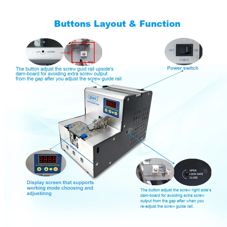 Zeda Mks619-c Mini Auto Screw Counting Tightening Machine