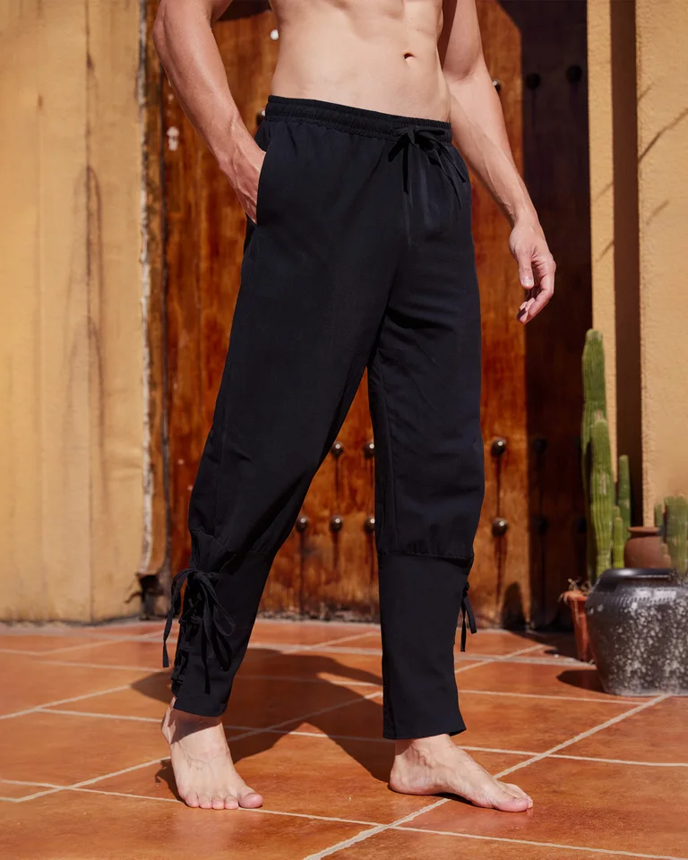 Pantalon Médiéval Homme Style Pirate/viking - Cosplay Renaissance, Colonial, Loisirs Avec Poches