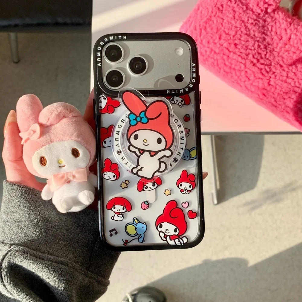 Sanrio My Melody Trendy Magnetic Phone Case with Lanyard and Magsafe Holder