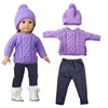 Doll Clothes Set For 18 Inches American Dolls Sweater+Hat+Pants Clothing Suit Outfit For 43Cm Baby New Born&OG.Russia Girl Doll 4